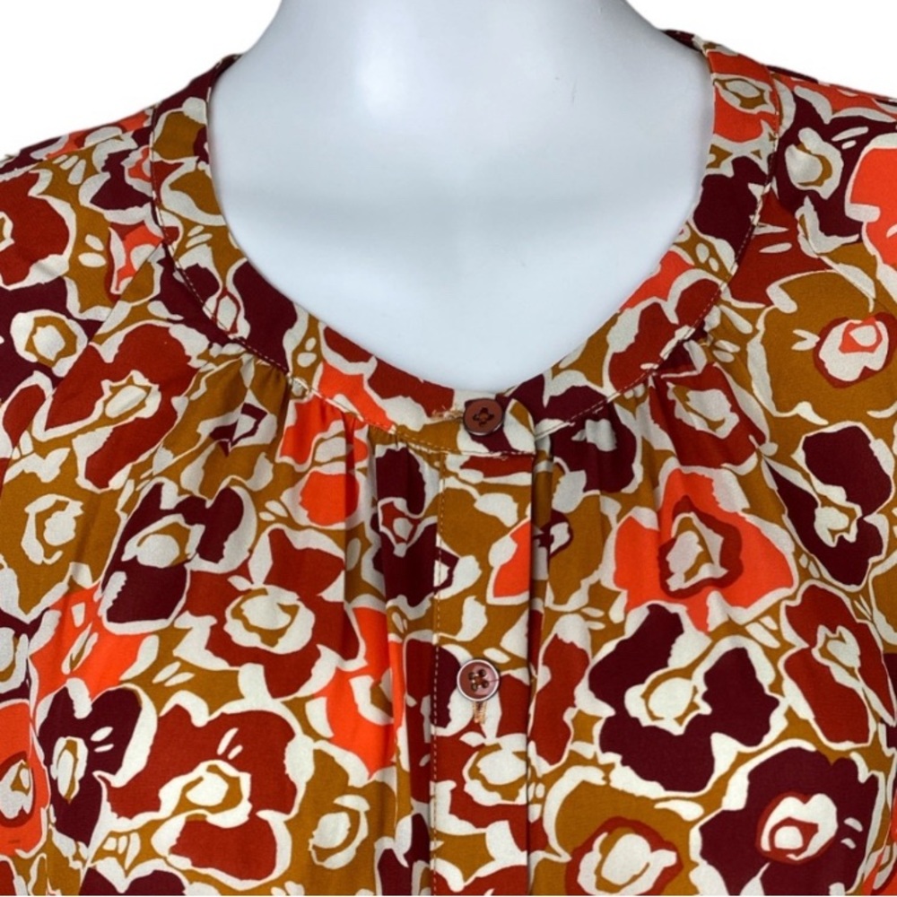 CAbi 4238 Daydream A-Line Dress Orange
Yellow Print Bishop Sleeves Button Large - Picture 11 of 16